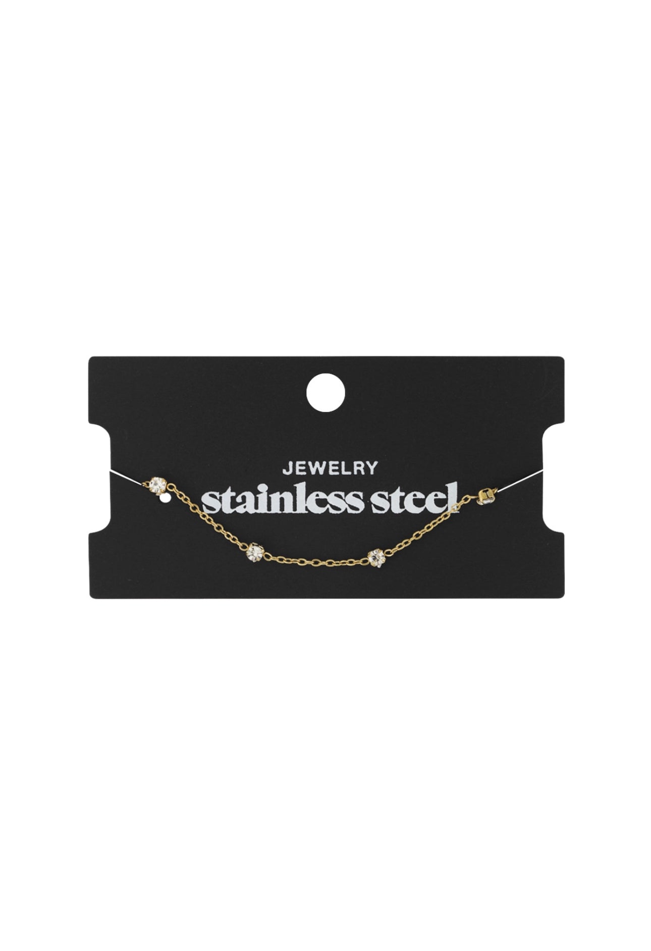 Minimalistische armband met strass steentjes goudkleurig 