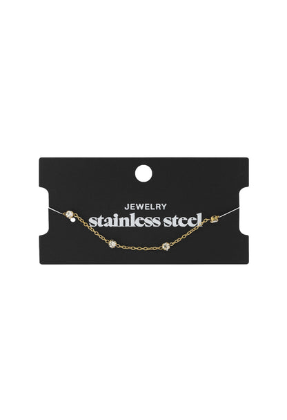 Minimalistische armband met strass steentjes goudkleurig 