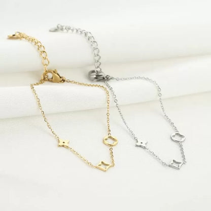 Minimalistische armband met figuurtjes waterproof en nikkelvrij 