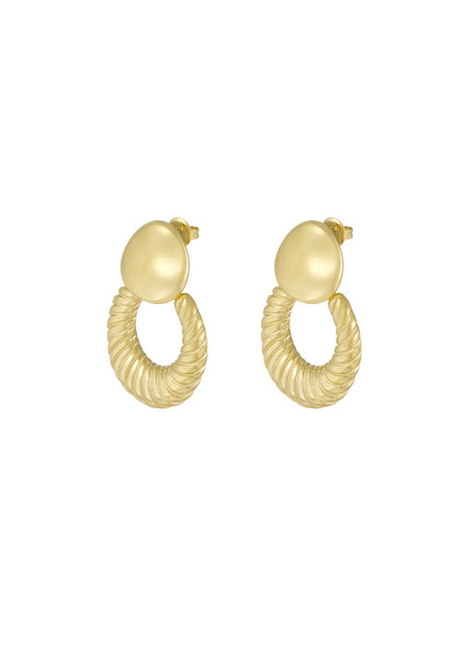 Oorbellen statement rond Goudkleur 