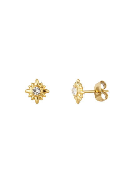 Oorknopjes met strass steentjes Goudkleur 