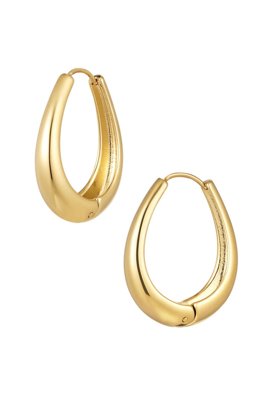 Oorringen hoops ovaal Goudkleur 