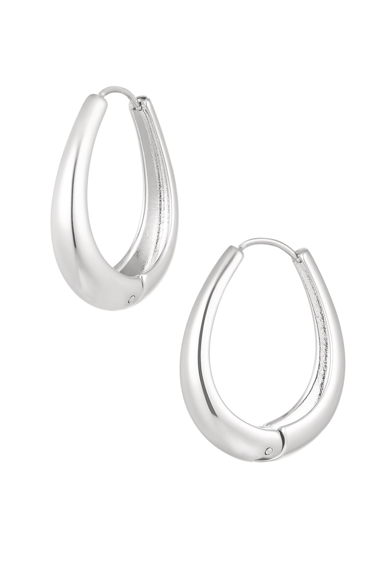 Oorringen hoops ovaal Zilverkleur 