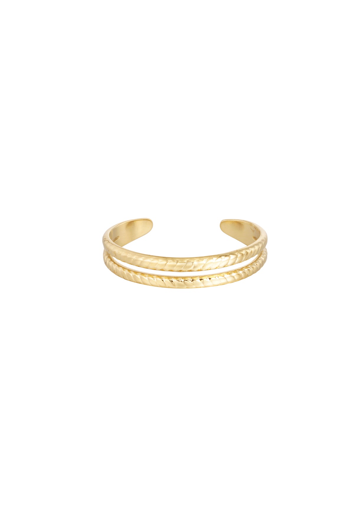 Ring dubbel gevlochten Goudkleur 