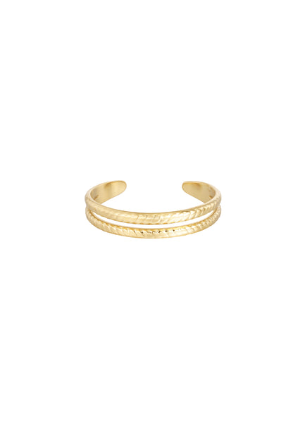 Ring dubbel gevlochten Goudkleur 