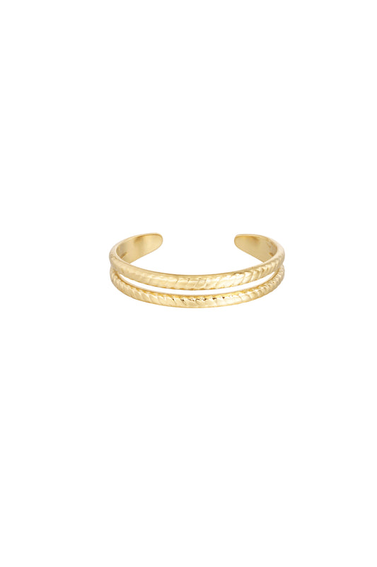 Ring dubbel gevlochten Goudkleur 
