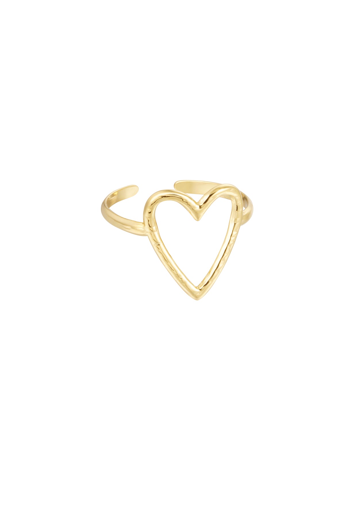 Ring groot hart Goudkleur 