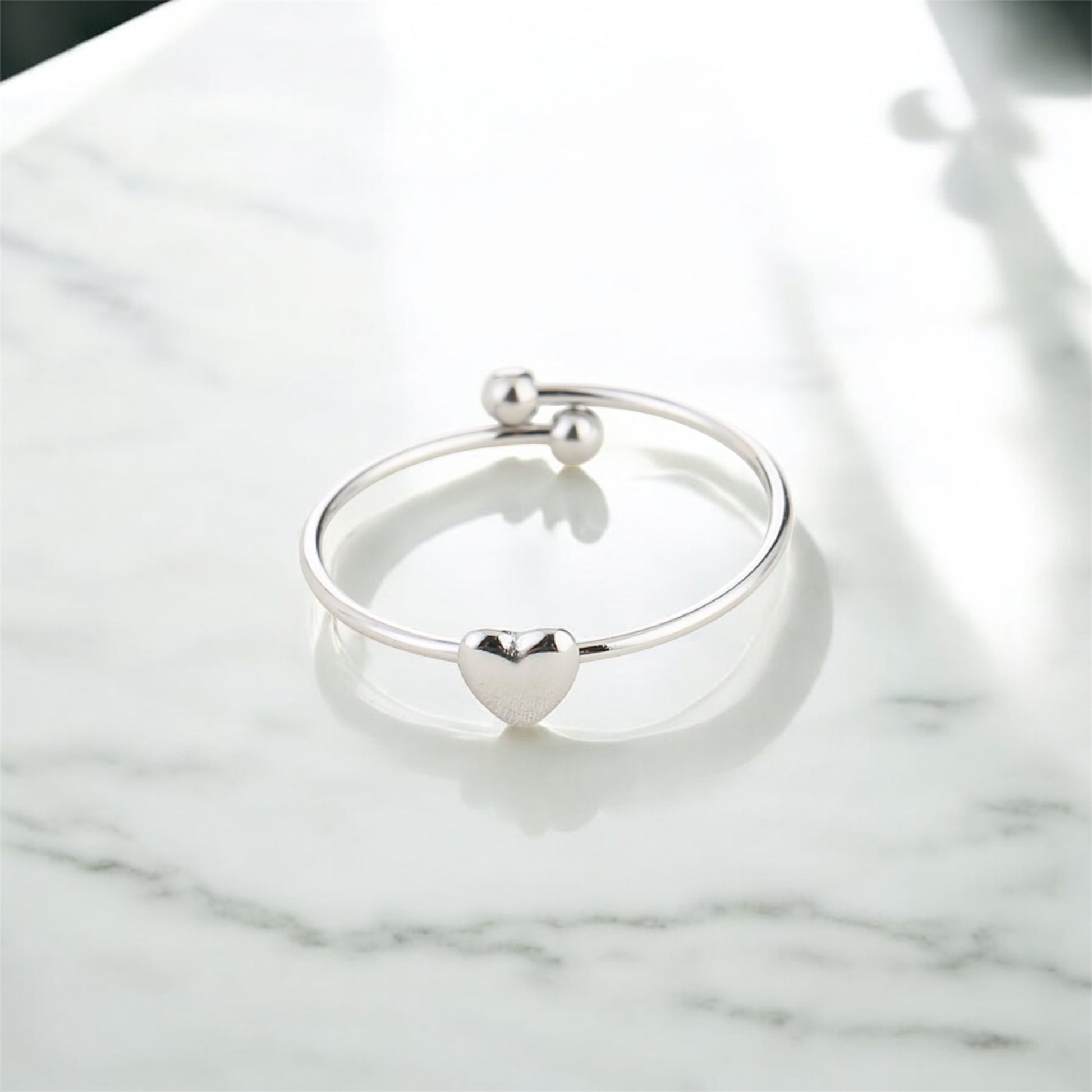Ring hartje Zilverkleur 