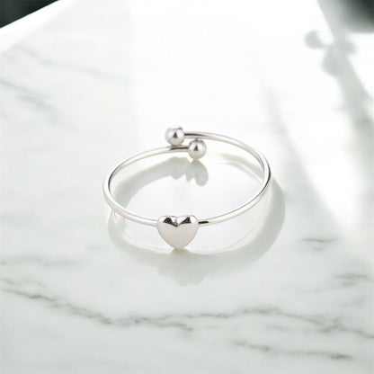 Ring hartje Zilverkleur 