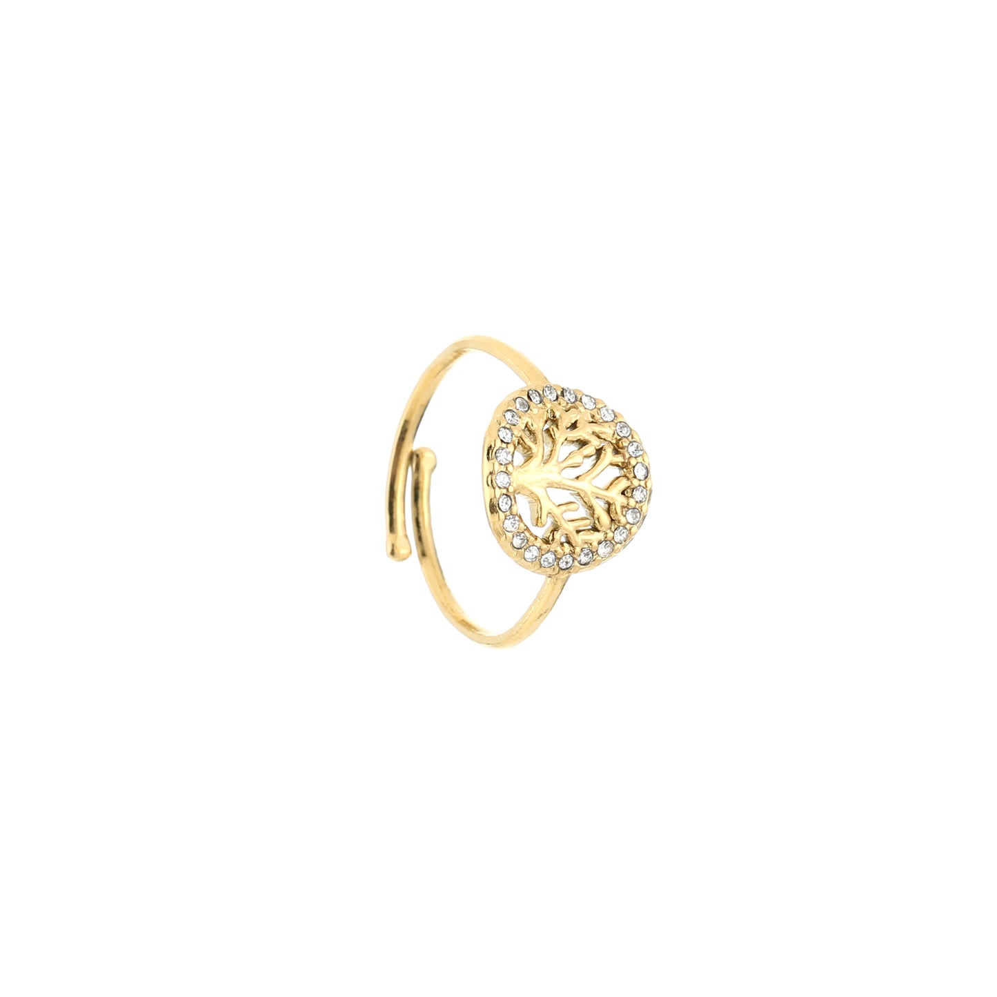 Ring levensboom Met strass steentjes 