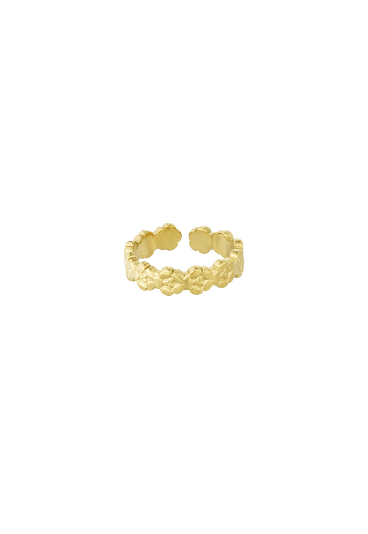 Ring met bloemen structuur Goudkleur 