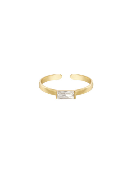 Ring met glinsterende steen Goudkleur 