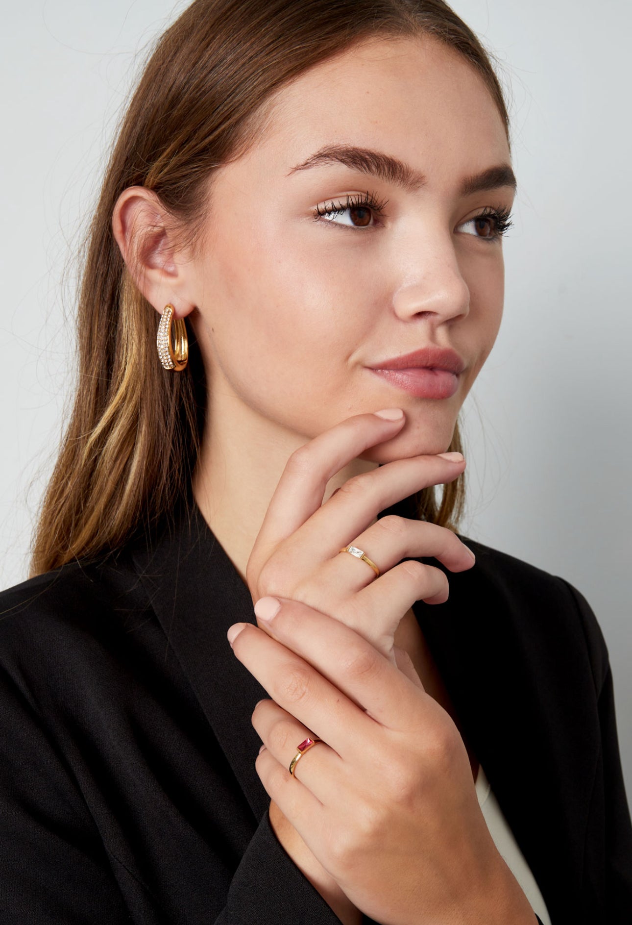 Ring met glinsterende steen Waterproof 