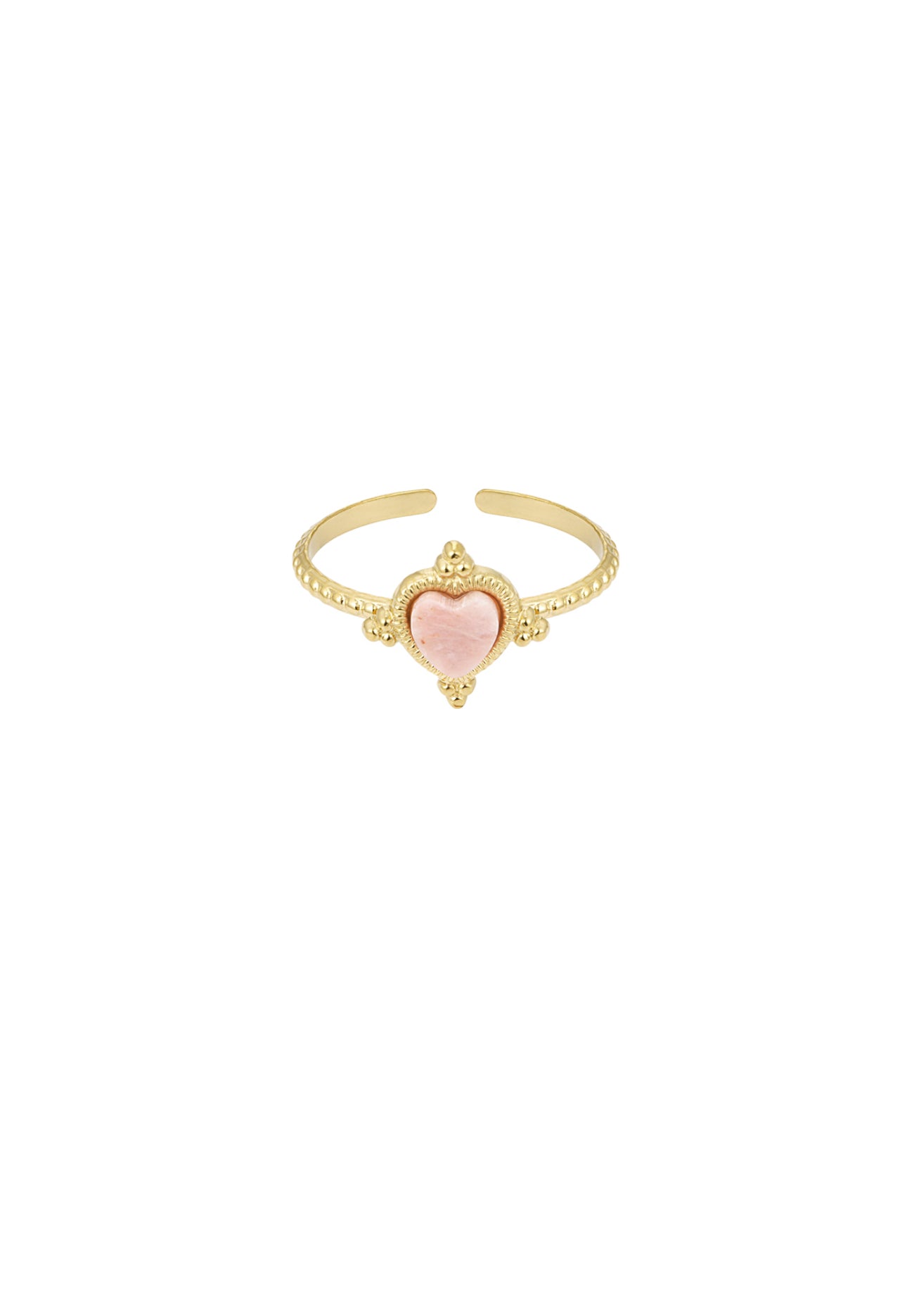 Ring met hartje en steen Roze 
