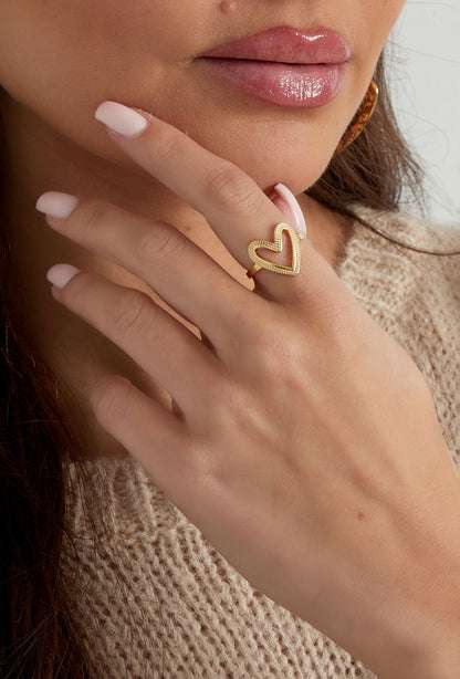Ring met open hart