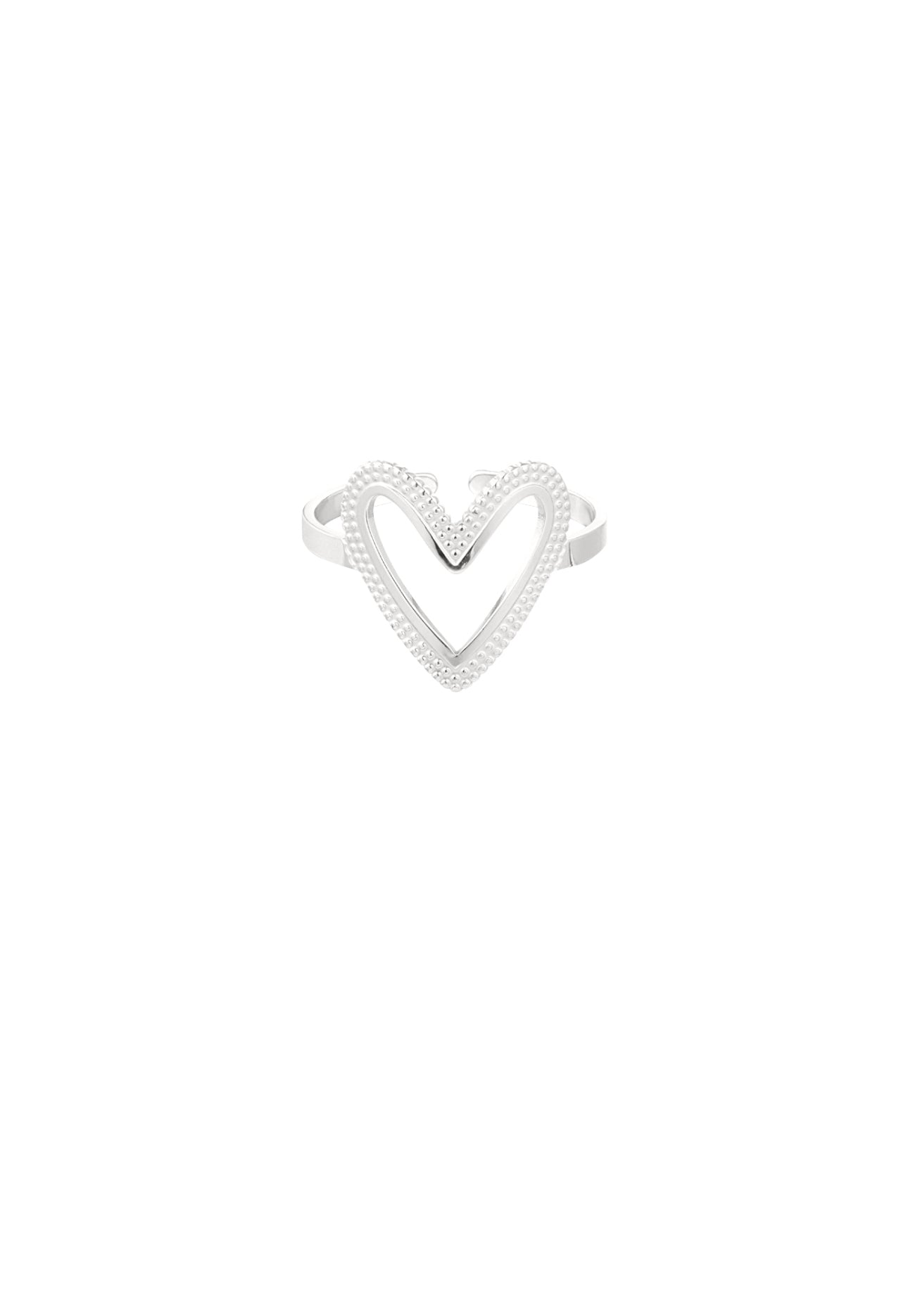 Ring met open hart Zilverkleur 