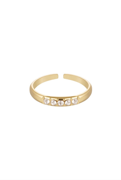 Ring met strass steentjes Goudkleur 