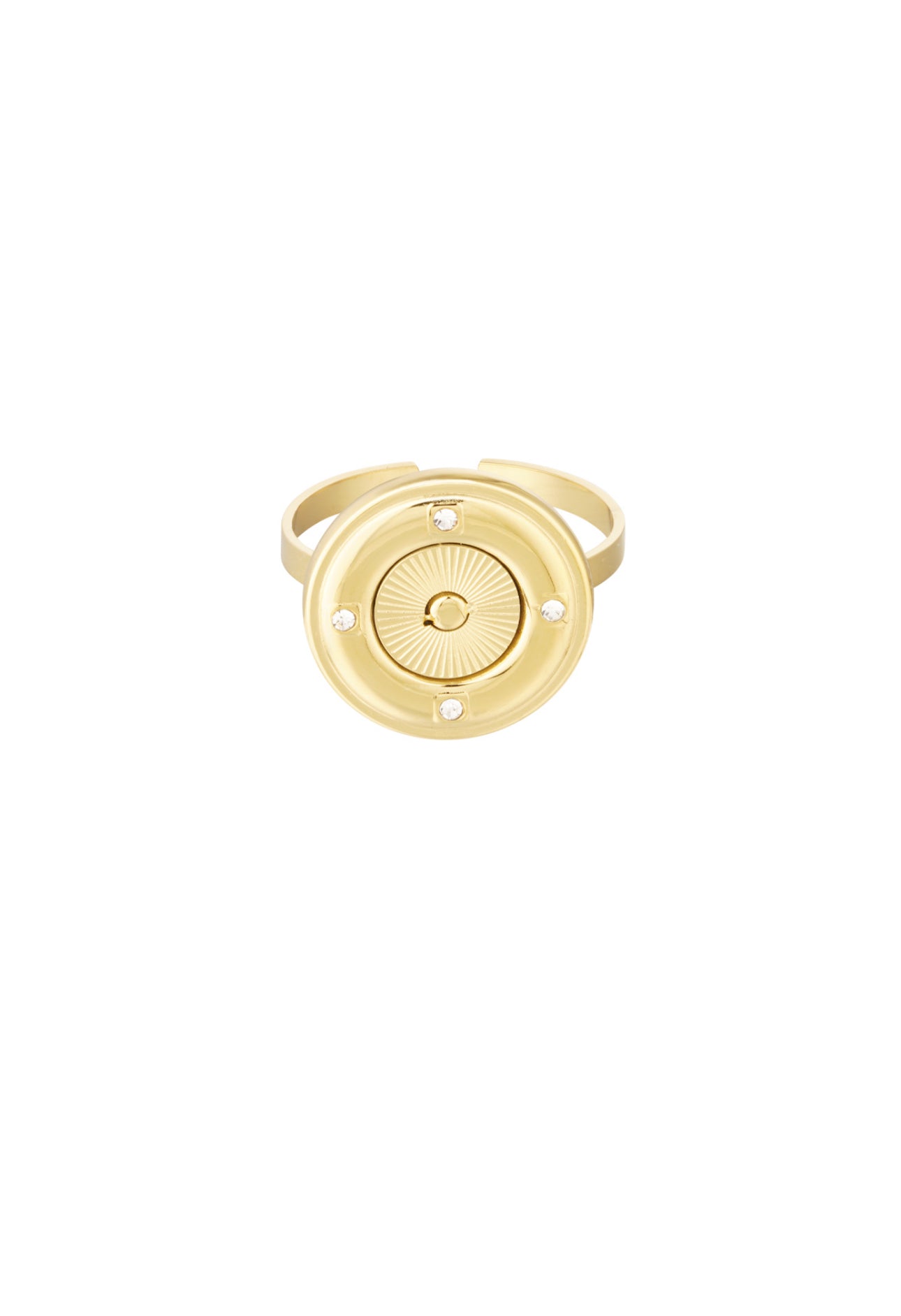 Ronde ring met steentjes Goudkleur 