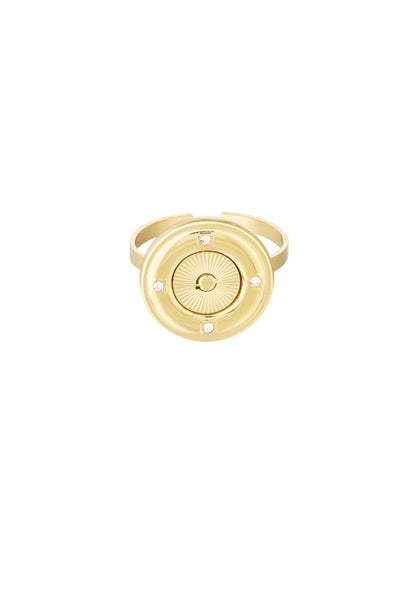 Ronde ring met steentjes Goudkleur 