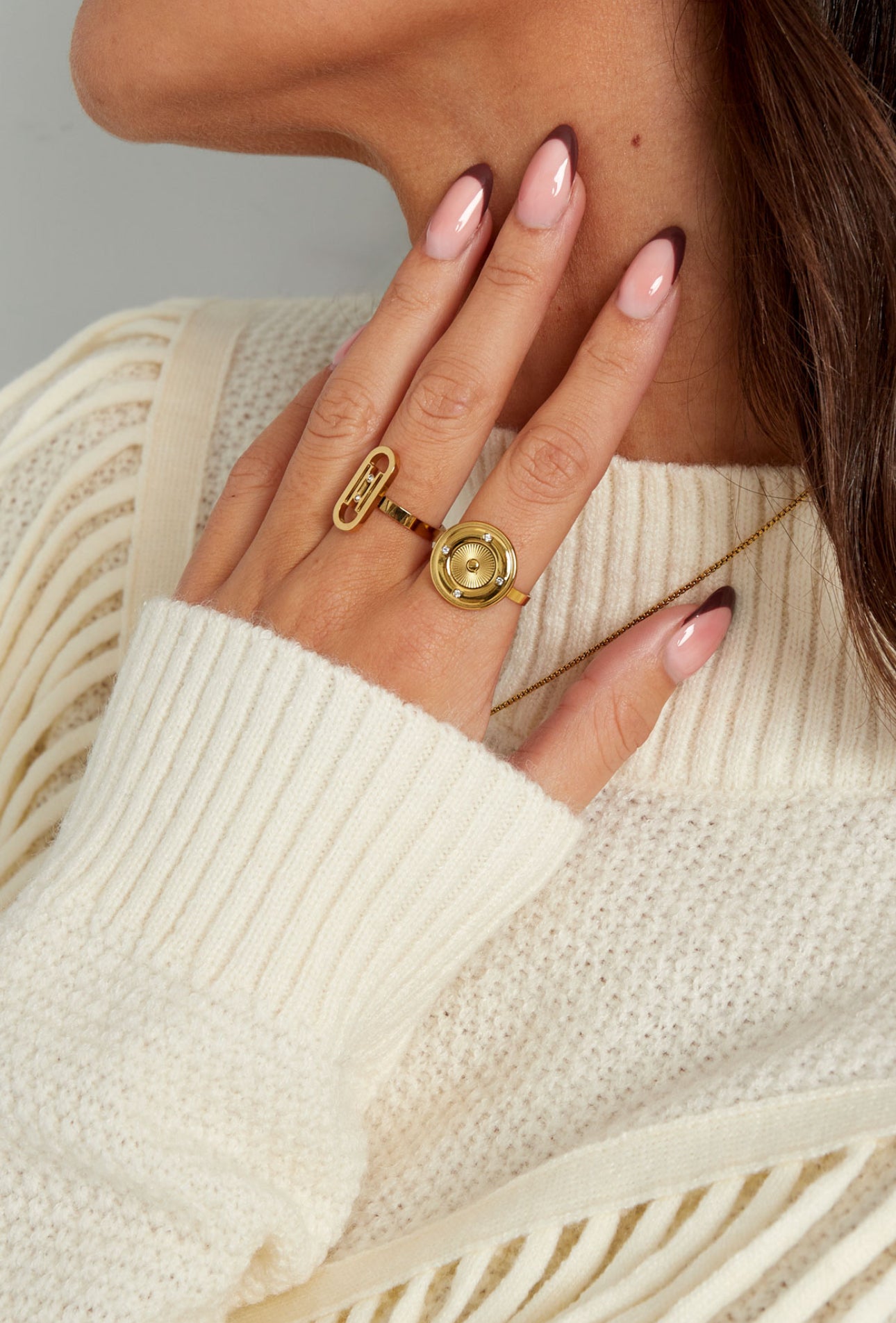 Ronde ring met steentjes One size 