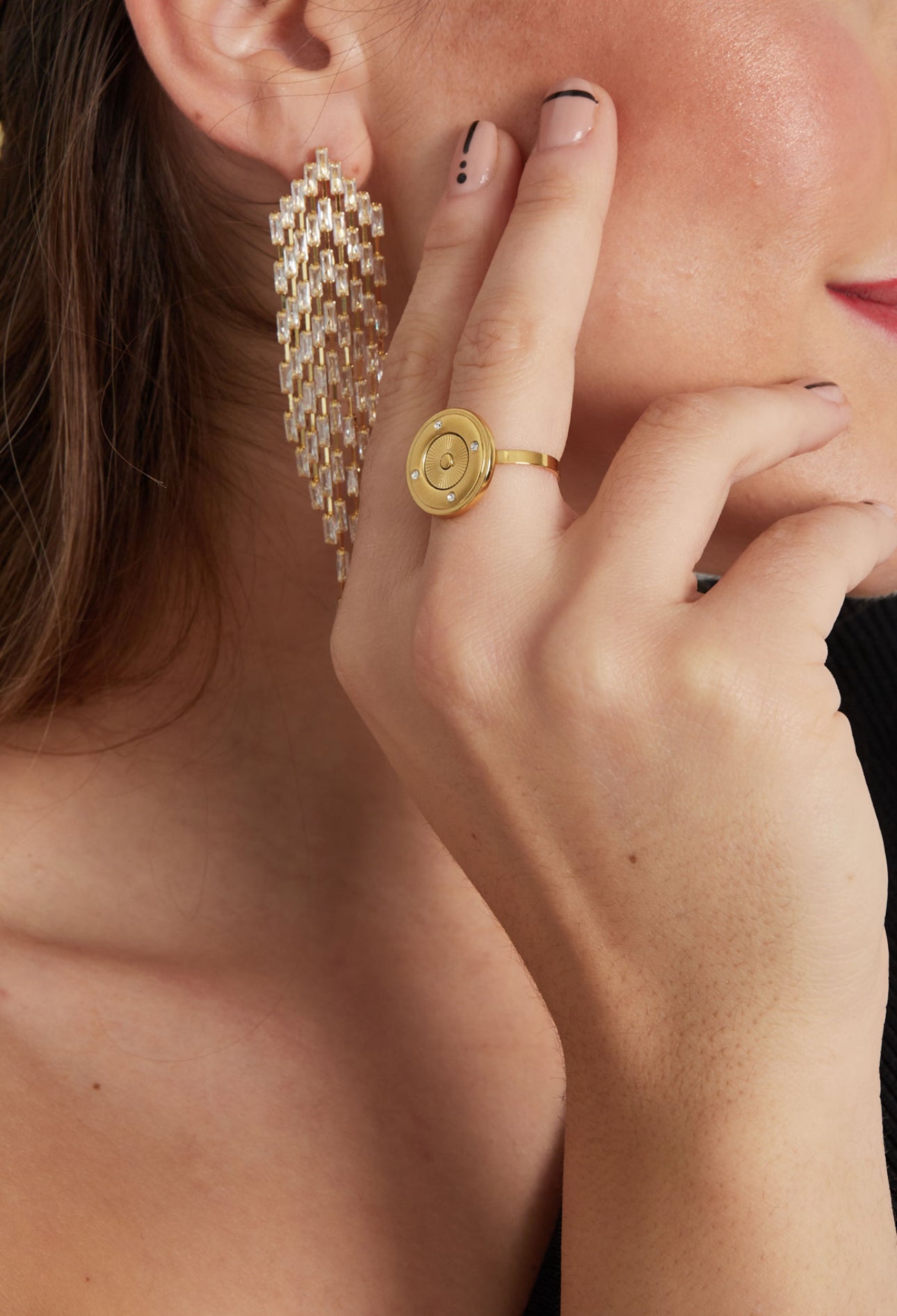 Ronde ring met steentjes Waterproof 