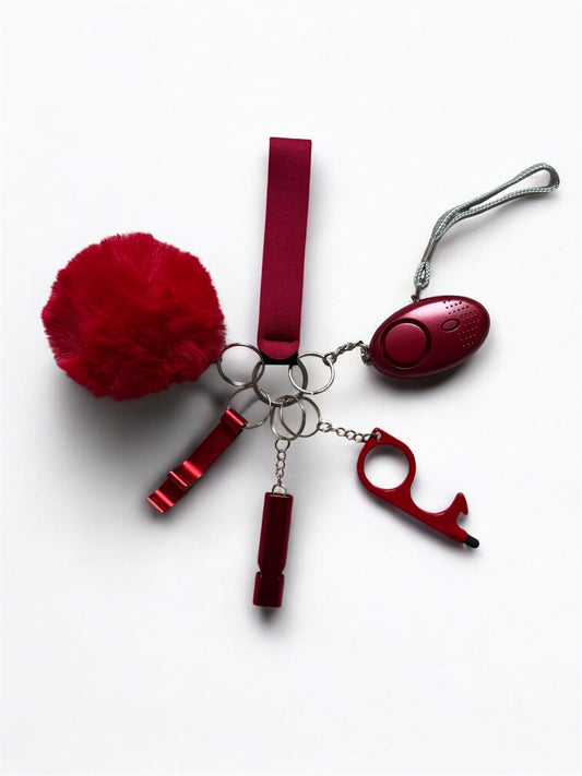 Safety keychain rood