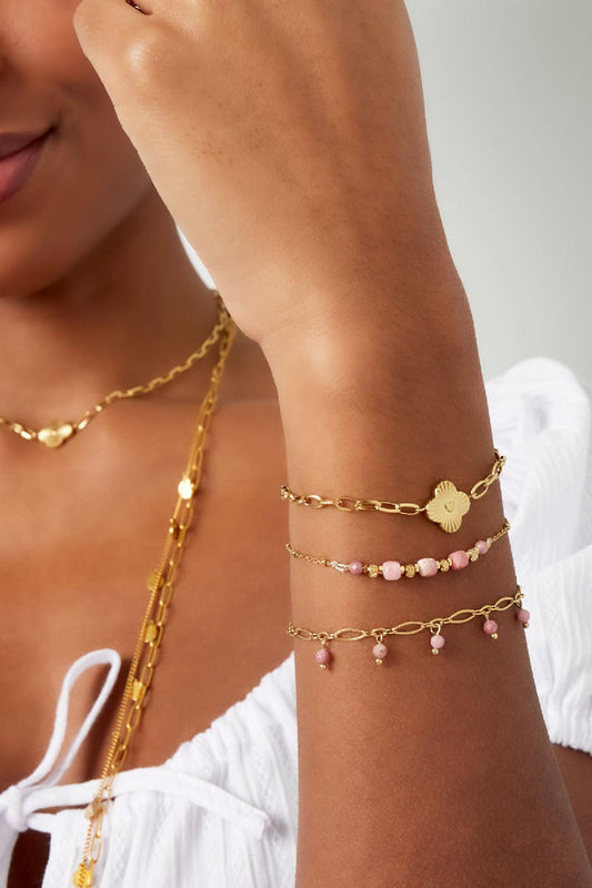 Schakelarmband met bloem