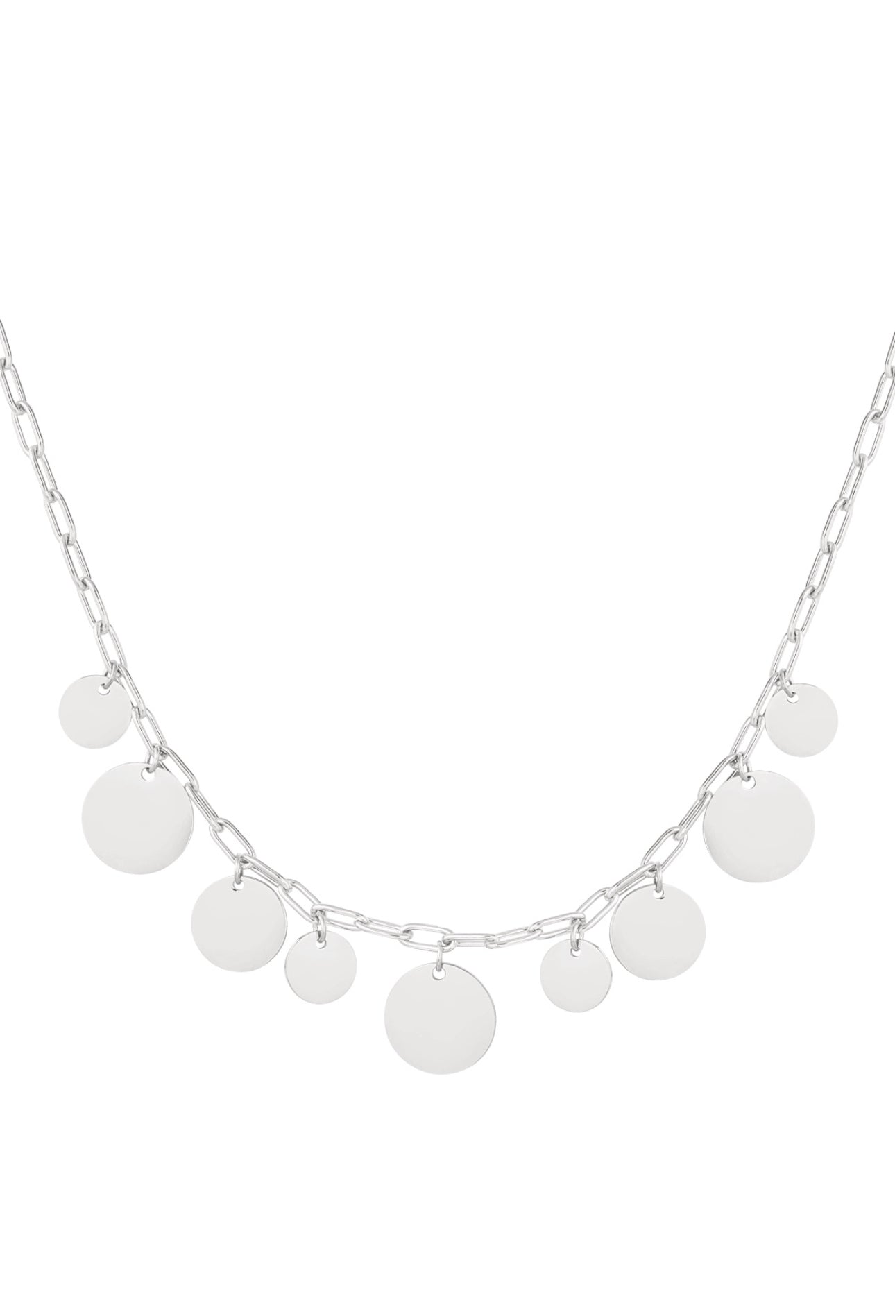 Schakelketting met bedels zilverkleur 