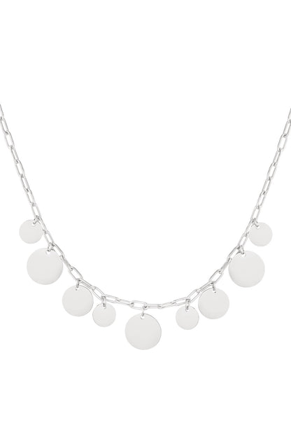 Schakelketting met bedels zilverkleur 