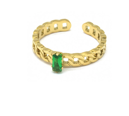 Ring met groene steen