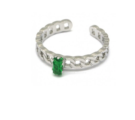 Ring met groene steen