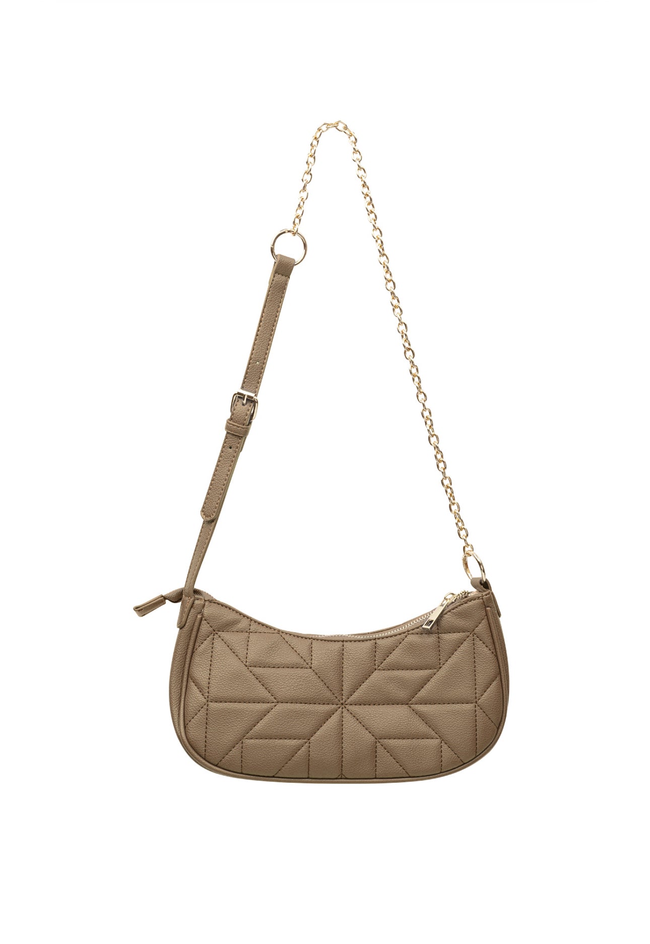 Schoudertas crossbody bag metallic bruin 