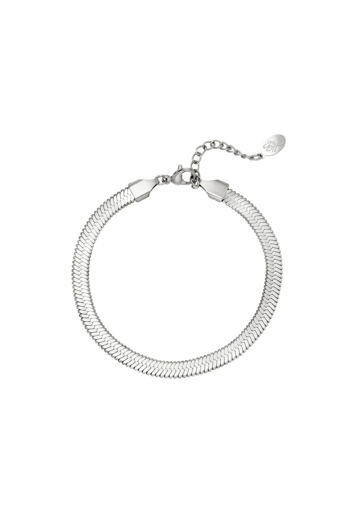 Snake chain armband zilverkleur 