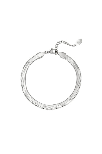 Snake chain armband zilverkleur 