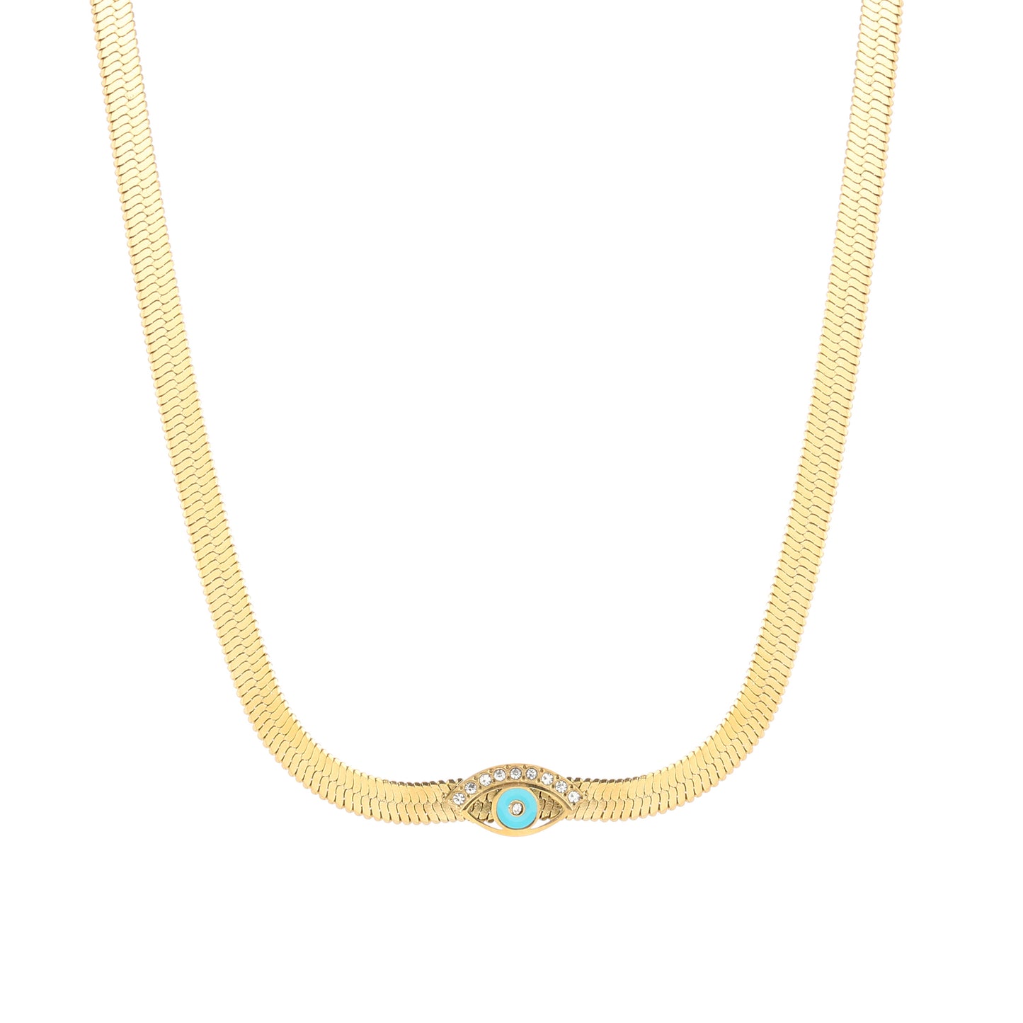 Snake chain ketting met oog Goudkleur 