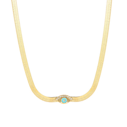 Snake chain ketting met oog Goudkleur 