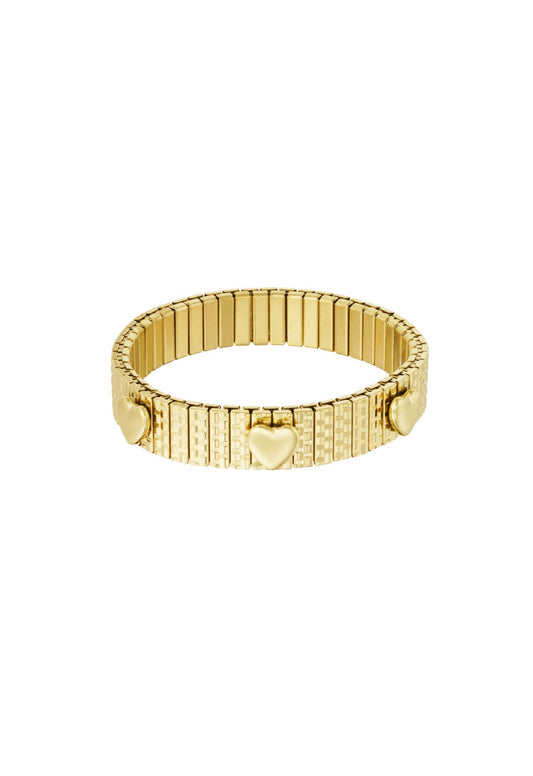 Statement armband met hartjes Goudkleur 