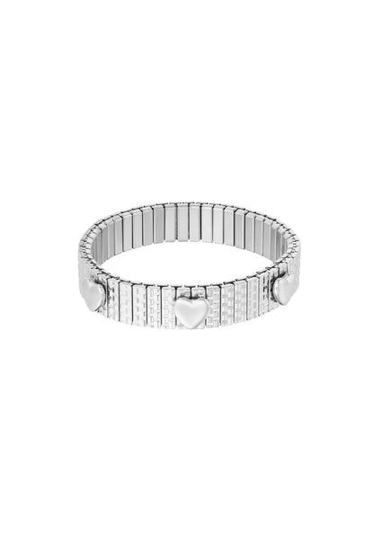 Statement armband met hartjes Zilverkleur 