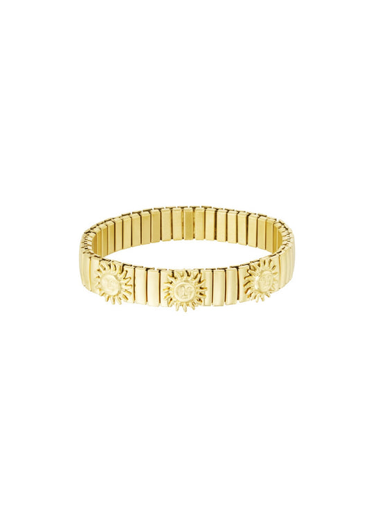 Statement armband met zonnetjes Goudkleur 
