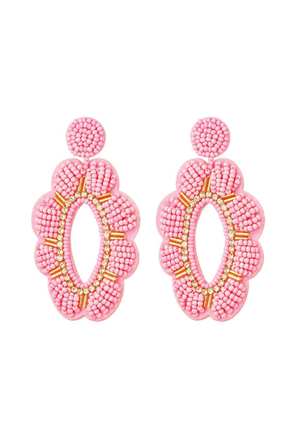 Statement oorbellen colorful Roze met strass steentjes 