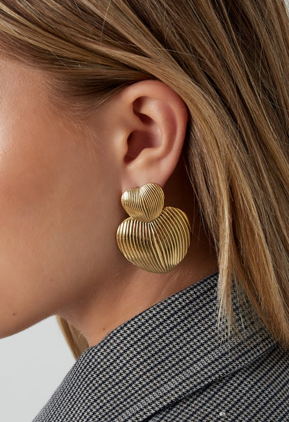 Statement oorbellen twee harten