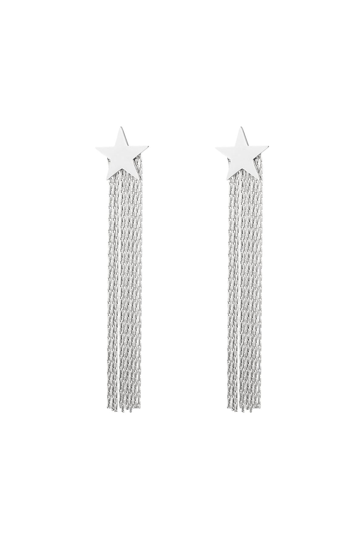 Statement oorhangers met ster Zilverkleur 