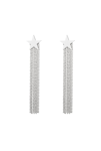 Statement oorhangers met ster Zilverkleur 