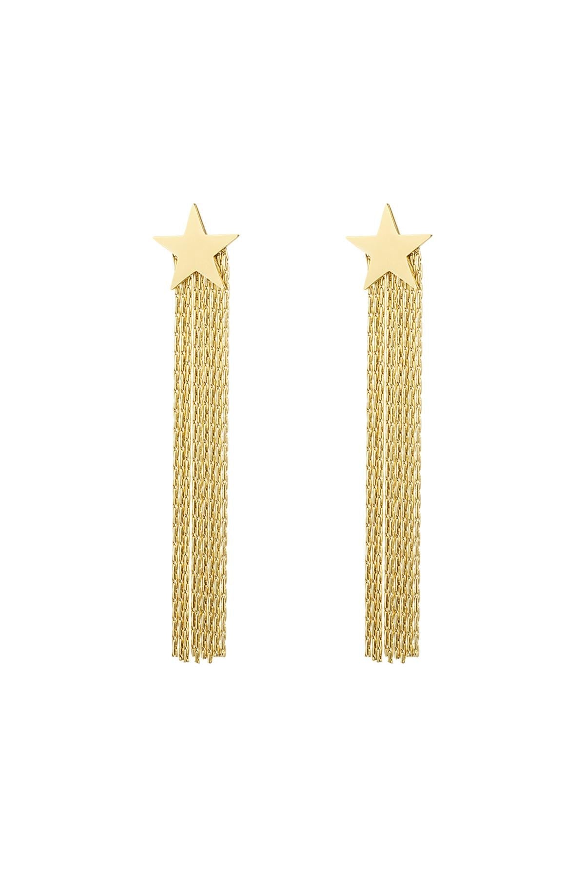 Statement oorhangers met ster goudkleur 