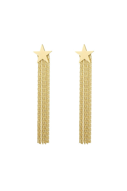 Statement oorhangers met ster goudkleur 
