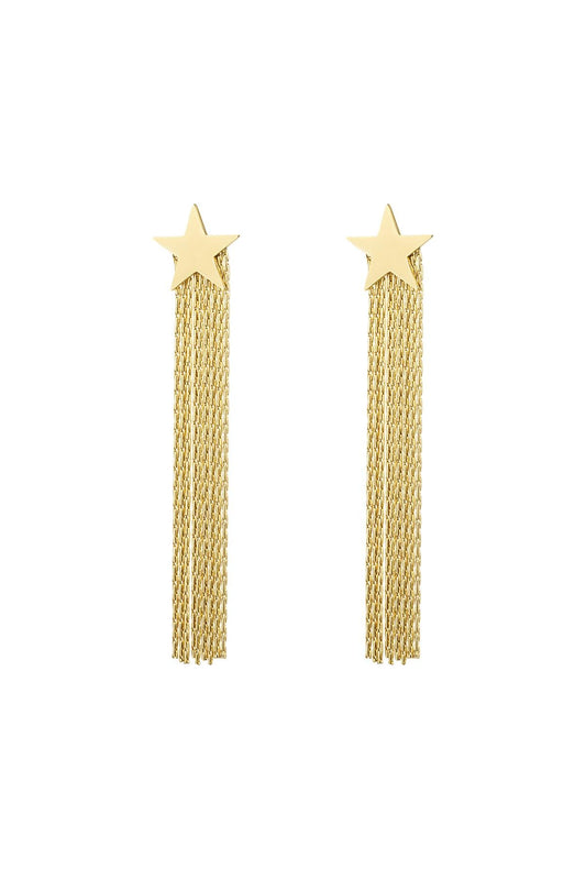 Statement oorhangers met ster goudkleur 