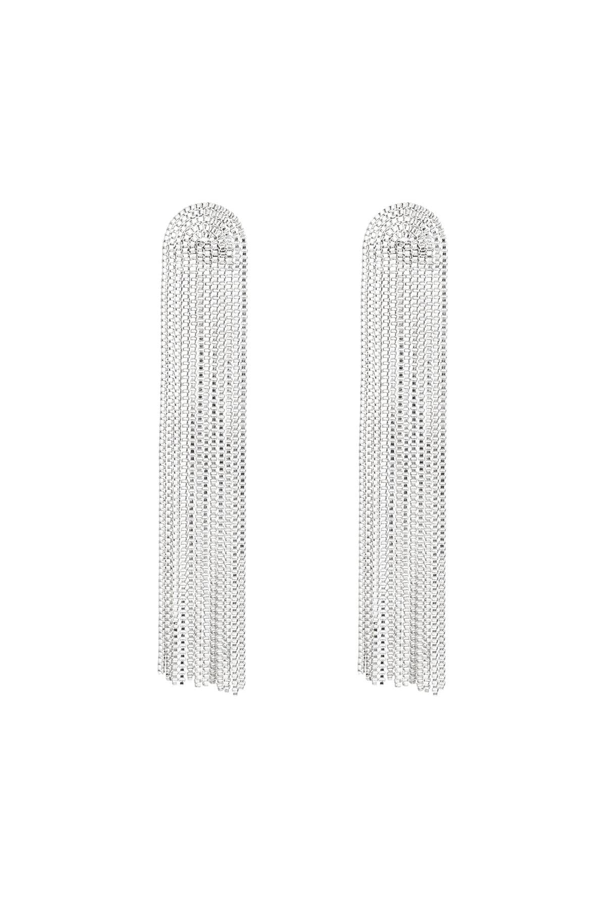 Statement oorhangers zilverkleur 