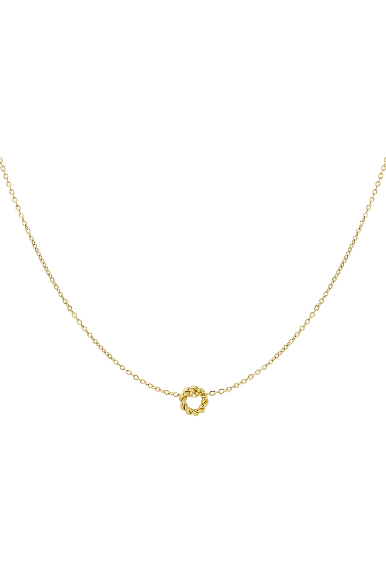 Subtiele ketting met gedraaide bedel goudkleur 