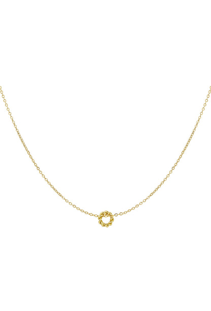 Subtiele ketting met gedraaide bedel goudkleur 