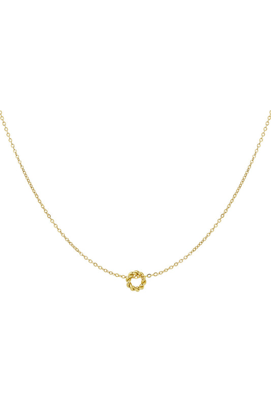 Subtiele ketting met gedraaide bedel goudkleur 